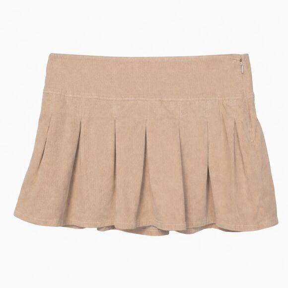 American Eagle Outfitters Dresses & Skirts - American Eagle Mini Skirt/Skort Womens Size 6 Tan Corduroy Stretch Academia